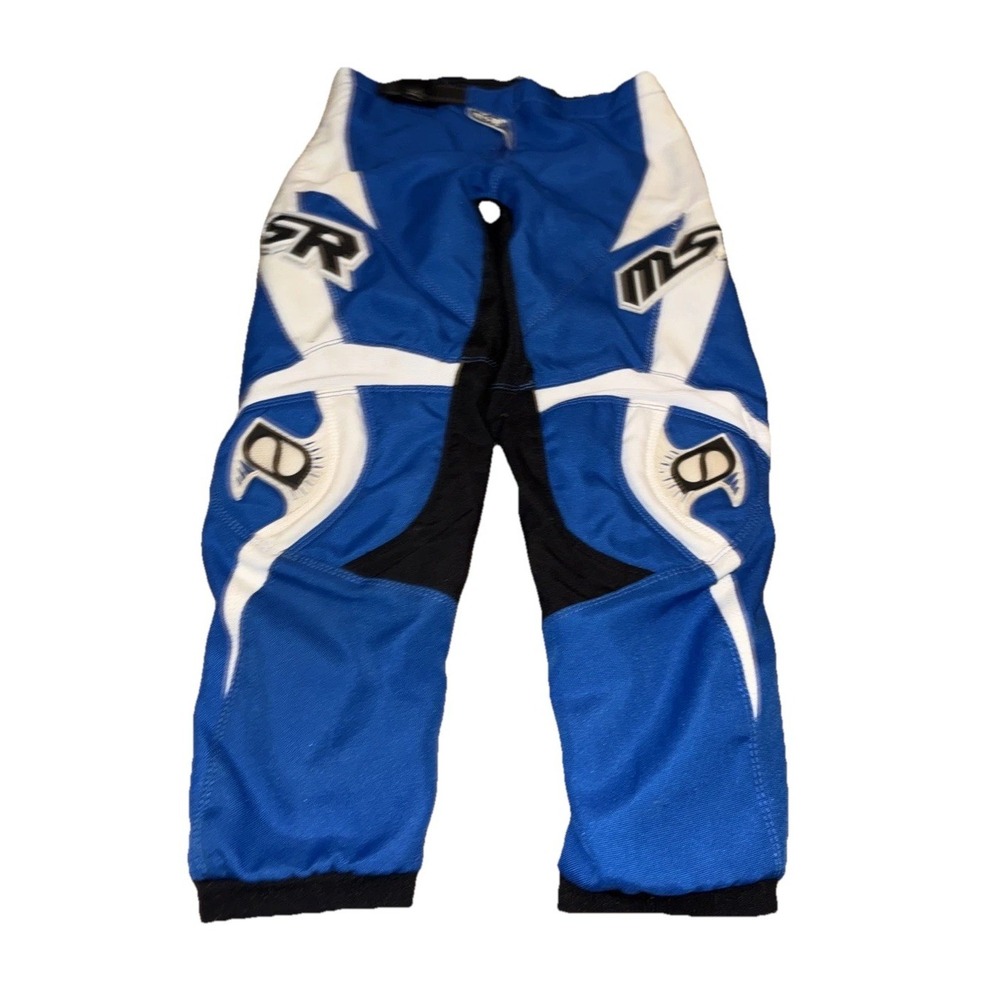 MSR AXIS White. Blue Black RACING PANTS Motorcycle Y24 Sz BOYS Youth Sz‎ 24